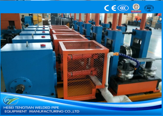 Düzenlenmiş ERW boru değirmen makinesi üretim hattı Enerji tasarrufu Mavi Renk HG32