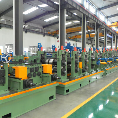 Motorlu ve PLC'li ERW Boru Değirmeni Yapma Makinesi Boru Üretim Hattı için 45kw Güç Karbon Çelik 60-140mm Yuvarlak Boru Boru Değirmeni Makinesi